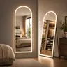 Sweetcrispy Floor Mirror Stand Mirror Full Length, With LED Lights and No LED Lights Two styles, LED Floor Mirror styles Dimming & 3 Color Lighting