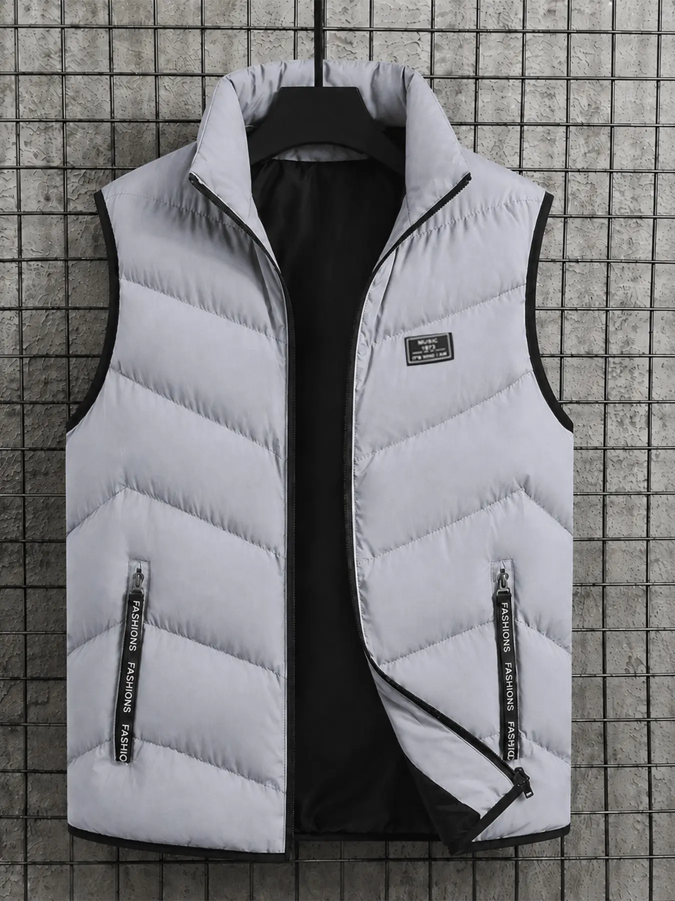 Men's Lightweight Thin Zip Waistcoat - Menswear, Stylish Stand Collar Sleeveless Warm Casual Outerwear for Autumn-Winter Versatile Layering Gilet