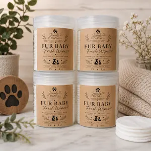 Fur Baby Fresh Wipes – Natural Cleansing Pads for Pets | 25 Count