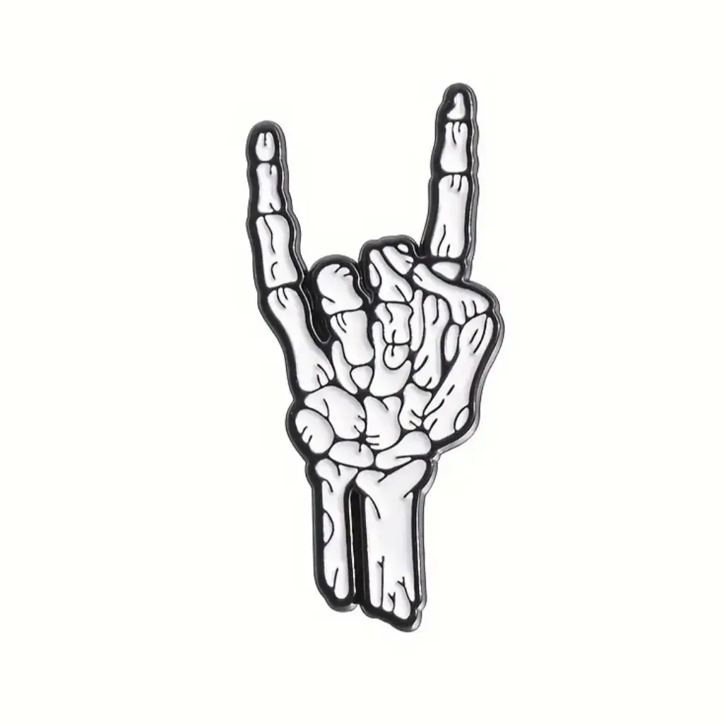 Rock and roll skeleton hand enamel pin Rock and roll skeleton hand enamel pin
