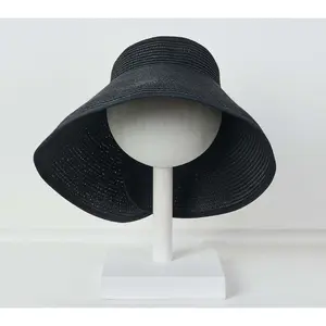 Violet and Brooks Poppy Adjustable Roll-Up Straw Bow Visor