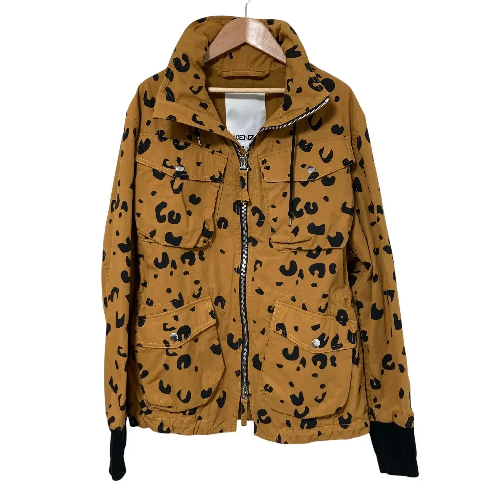 Pre-owned KENZO Polyester Small Leather Goods Leopard Military Jacket