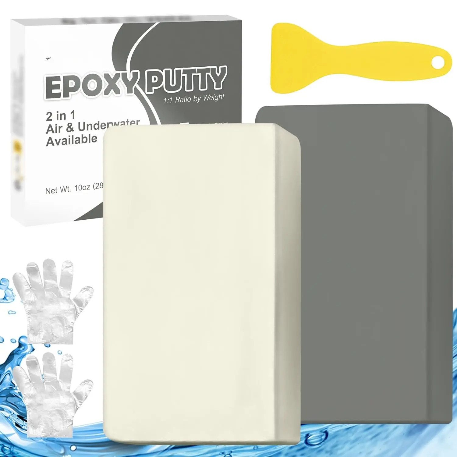 Epoxy Putty - 10oz  Repair Multipurpose Clay,  Adhesion Metal Filler Putty for Fixing Leaks, Cracks, Filling - 2 Part Epoxy Sculpt Clay for Bonding Metal, Tile, Ceramics, Plastic (Grey)