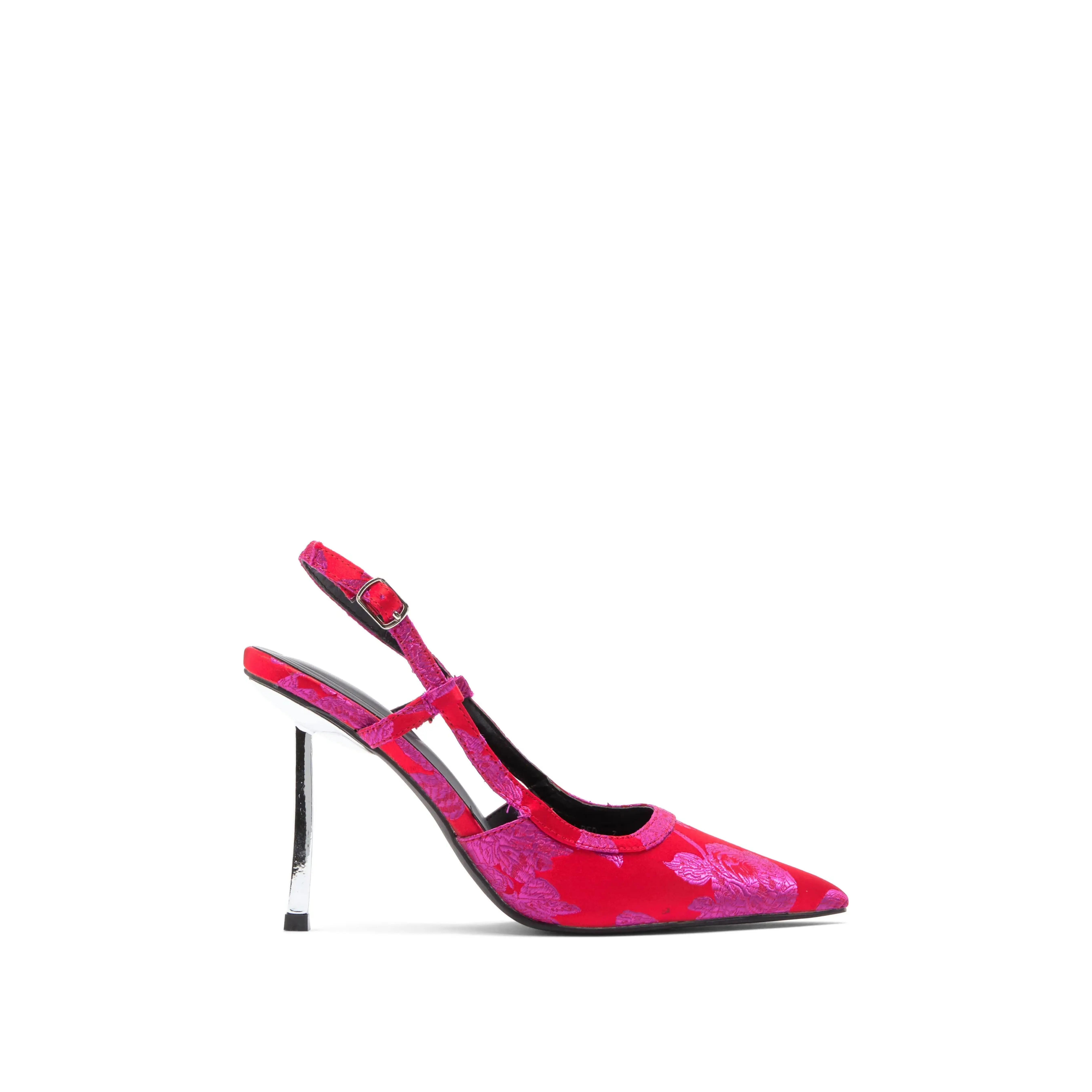VENA-RED METALLIC STILETTO SLINGBACK PUMP