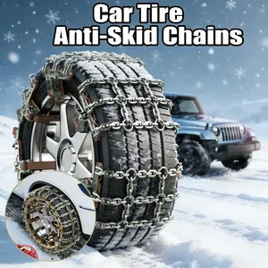 2026 New 4pcs  Model High Manganese Steel Winter Anti-Skid Chains - Universal for 165-285mm Tires, Car Emergency Traction & Rescue Tool for Snowy Conditions