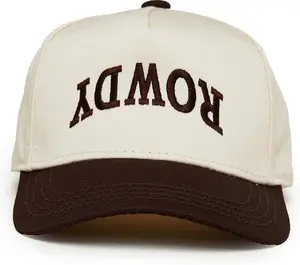 ROWDY Trucker Hat – Cream & Brown