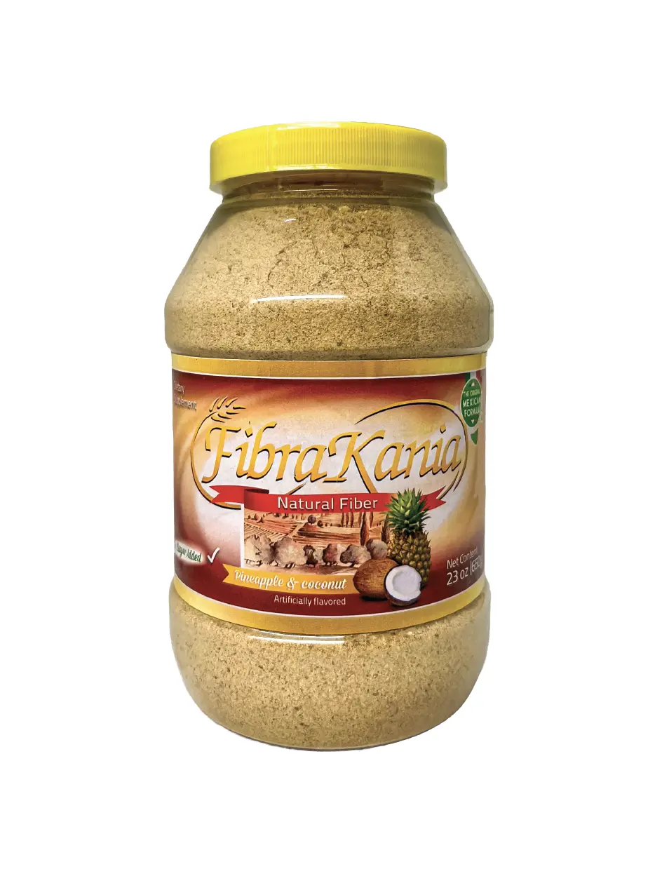 Fibra Kania Vegan Natural Plant-Based Fiber Dietary Supplement - Sugar-Free Pineapple-Coconut Flavor, Digestive Aid, Metabolism Support - 23 oz Health & Wellness Supplement