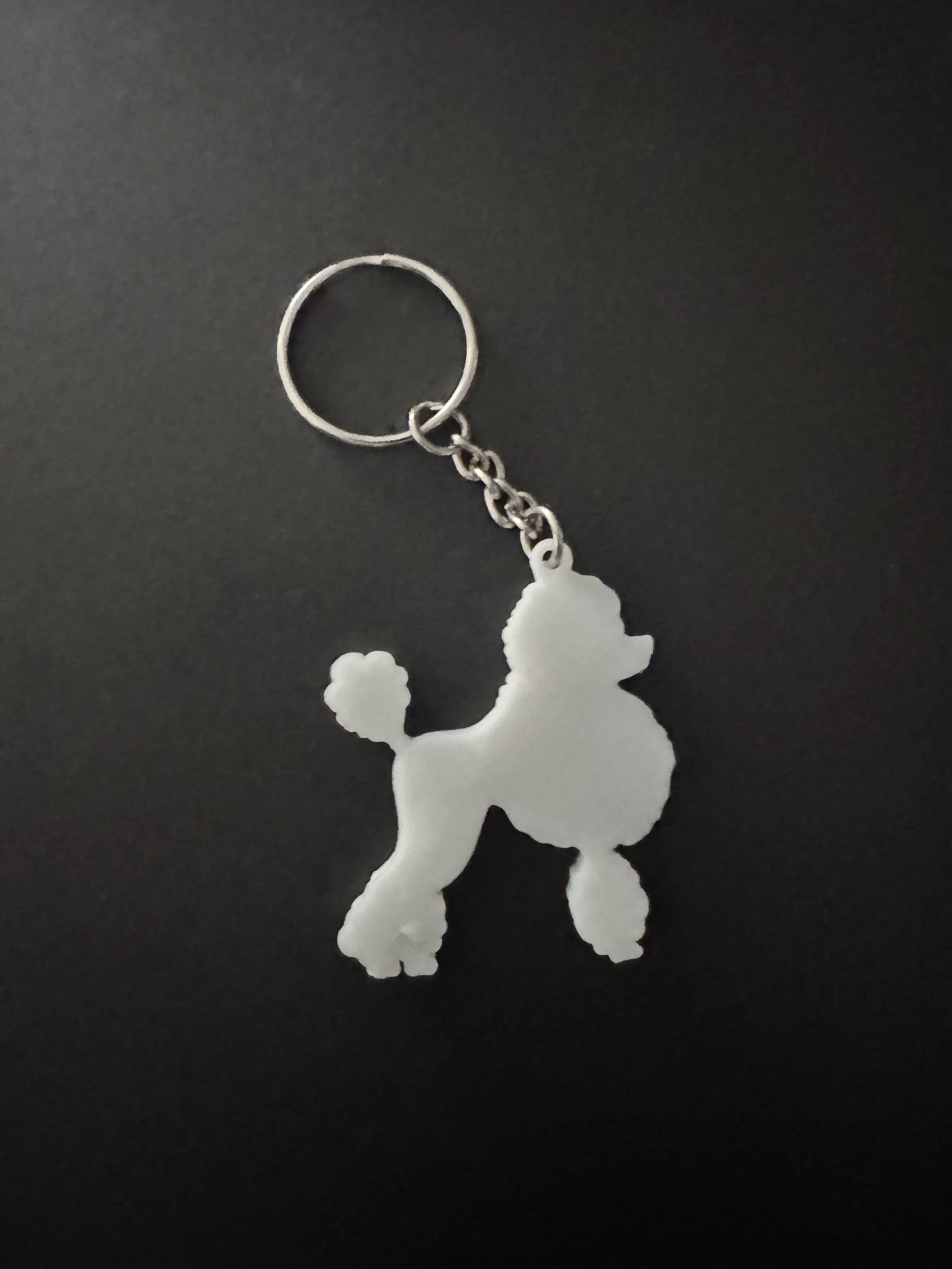 Poodle - Glow-in-the-dark keyring