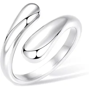 Non Tarnish Gold Chunky Rings for Women, 14K Gold Plated Statement Dome Rings Stacking Silver, Adjustable Mens Eternity Wedding Band Mixed Metal Jewelry Size 3-13