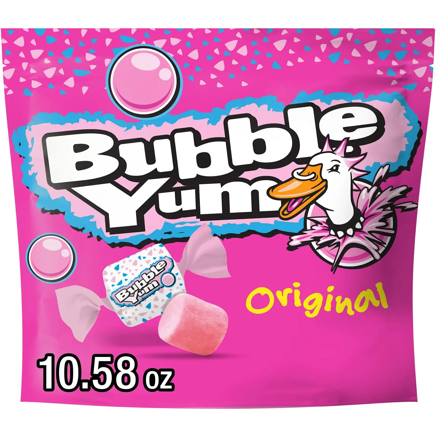 BUBBLE YUM Original Flavored Chewy, Bubble Gum Bag, 10.58 oz BUBBLE YUM Original Flavored Chewy, Bubble Gum Bag, 10.58 oz
