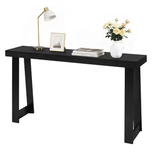 VEVOR 56 in Console Table, Modern Desk Behind the Couch, Wooden Rectangle Entrance Desk, Narrow Long Sofa Table Accent Stand, Ideal for Hallway, Bedroom, Living Room, Foyer, Easy Assembly, Black