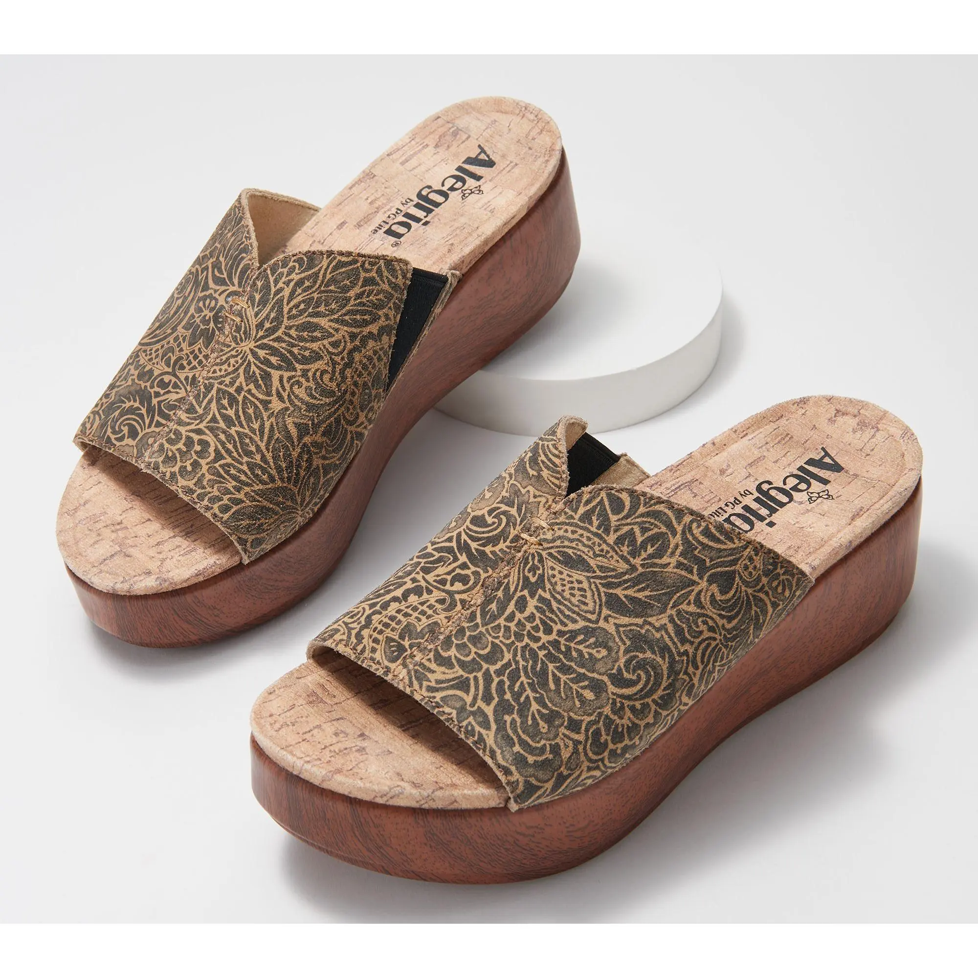 Alegria Leather Wedge Sandals - Triniti