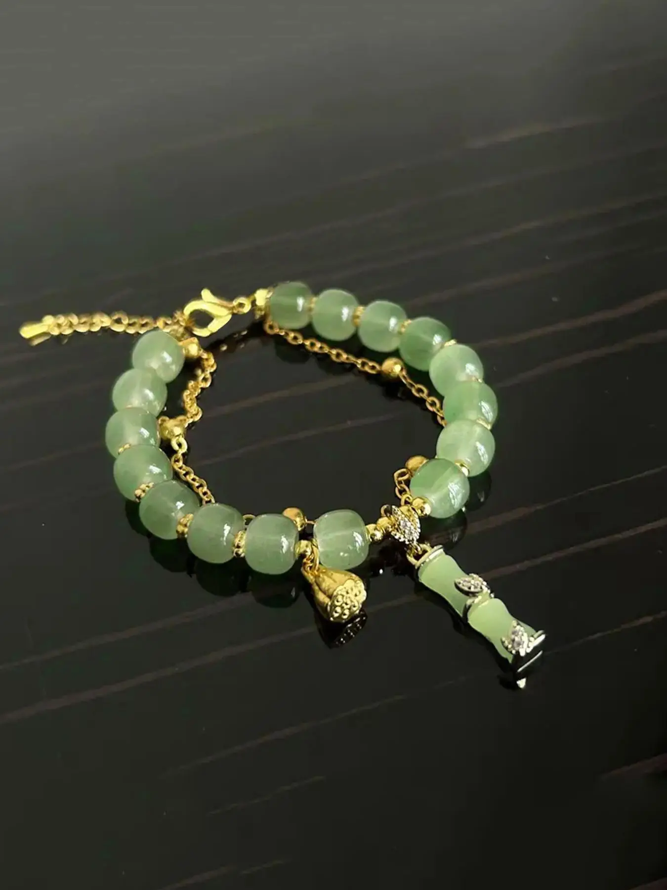 Women's Elegant Random Adjustable Bracelet Bangles with Lotus & Bamboo Design, Fashion Matching Bracelet for Party, Daily Clothing Decor, Trendy Jewel