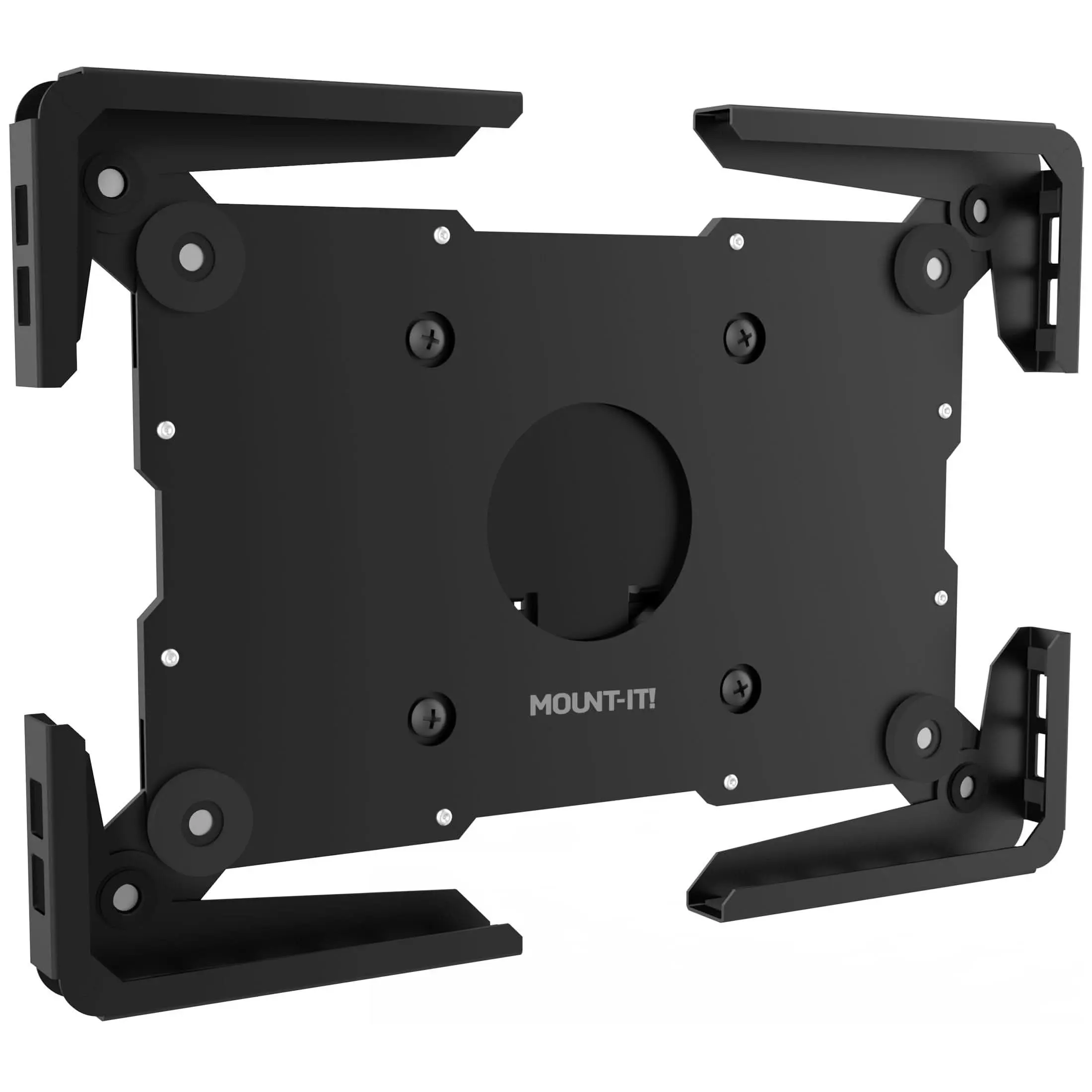 Mount-It! Sturdy Steel Universal Tablet Wall Mount Stand - 9.7-13.1in Lockable Secure iPad Enclosure, Anti-Theft Digital Device Holder for Hotels, VESA 75x75 Compatible, Easy Installation, Landscape Support, Tablet Accessories
