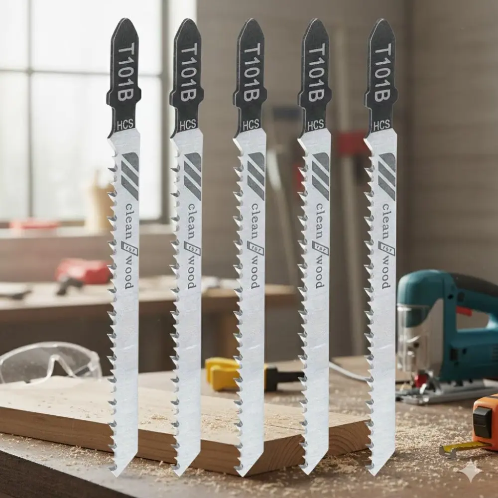 Ultra-Thin Jigsaw Blade Kit, Tool: 100mm Precision Blades for Wood & Metal Cutting, Compatible with HCS T101B T144D, High Carbon Steel for Curved & Straight Cuts, Ideal for DIY & Professional Projects, Quick-Change Design Boosts Efficiency