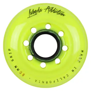 Labeda Roller Hockey Wheels - Addiction 80mm 76A Yellow (Single)