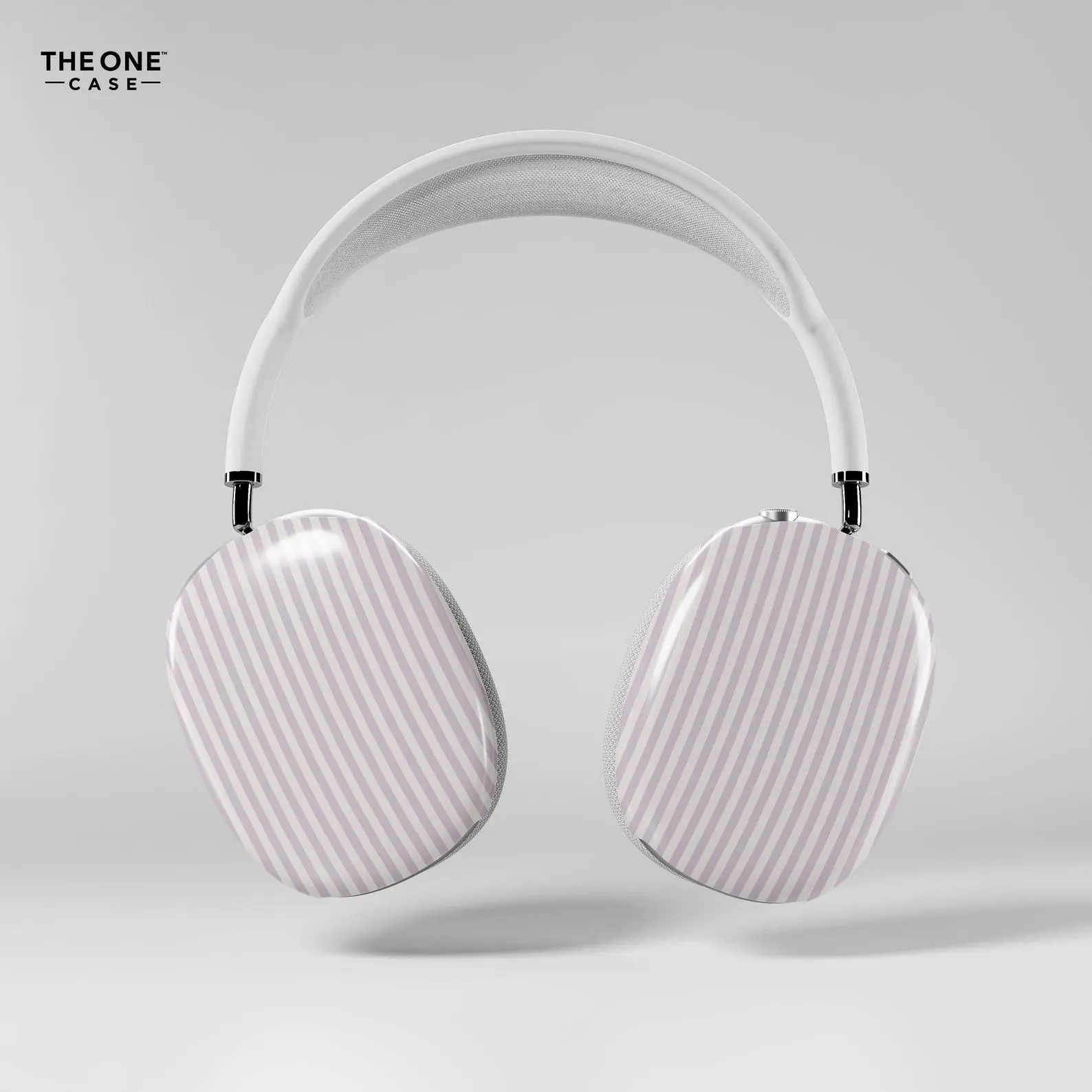 Lavender Striped Preppy AirPods Max Cases, Custom Monogram Ear Cup Covers for Apple Headphones | APM-ST25