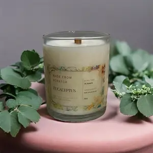 Eucalyptus and Spearmint Candle 10oz - Made from Eucalyptus, 100% Natural