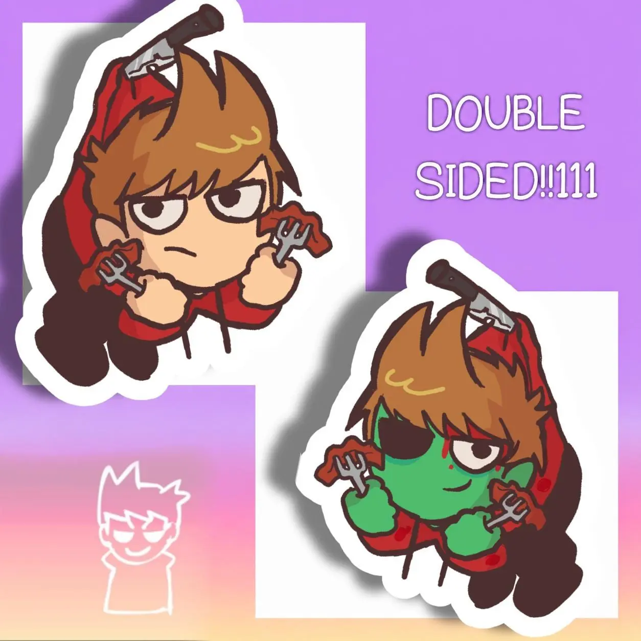 EDDSWORLD Keychain - EDD TORD MATT TOM Double Sided Acrylic Charms - Kawaii Keyrings Birthday Gifts – Cute Acrylic Keychain Charms, Perfect Gift for Fans & Collectors