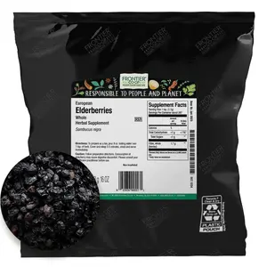 Frontier Co-op Dried Elderberries 4lb Bulk Bag Whole Berries - Kosher & Non-GMO Elderberry Dried Fruit for Elderberry Powder Elderberry Tea & Syrup