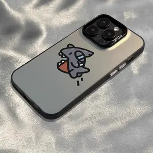 Anime shark pattern design phone case suitable for iPhone 17 Pro Max 16E 15 Pro 14Plus 13 12 11, Samsung Galaxy S26 Ultra S25 Edge S24 FE S23 Plus S22 S21 S20 anti-drop Shockproof protective cover