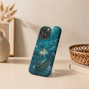Fantasy Dreamscape Phone Case, Ethereal Girl with Lantern Underwater Aesthetic Protective Cover for iPhone
