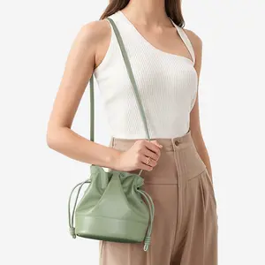 1pc Drawstring Sheepskin Cloud Crossbody Bag, high-end stylish underarm shoulder bag, trendy bucket bag silhouette, spacious large capacity space, soft premium texture, multi-way wearing design, versatile chic purse for women daily commuting,