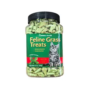 Cat Grass Treats Natural Salmon Flavor Healthy Cat Snacks Training Biscuits Catnip for Cats Dental and Hairball Control Treats Remedy ChewsCat Grass Hairball Removal Product Gentle Hairball Removal Ready-to-Eat Cat Grass Stick Biscuit Hairball Tablets