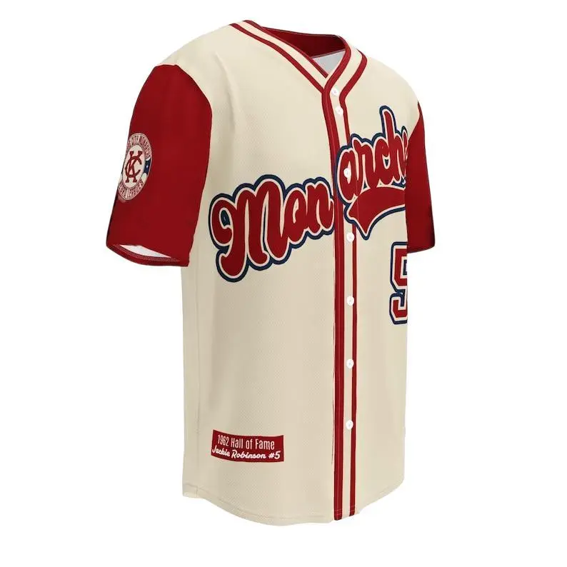 Full Print Jackie #Robinson Recycled Baseball Jersey – Vintage Kansas City Monarchs Throwback Shirt for Negro Leagues Fans Sustainable Fan Gift for Men & Women Casual