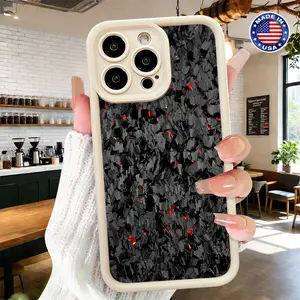 Cool Black Carbon Fiber Texture Pattern Case for iPhone 17 16 15 14 Pro Max 13 12 11 XR XS Plus Air Slim Shockproof Anti Drop Protective Durable TPU Cover