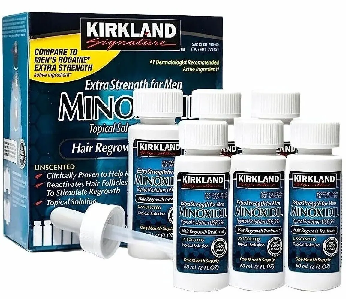 1 to 144 Months Supply Kirkland Minoxidil 5% Extra Strength Men Hair Regrowth