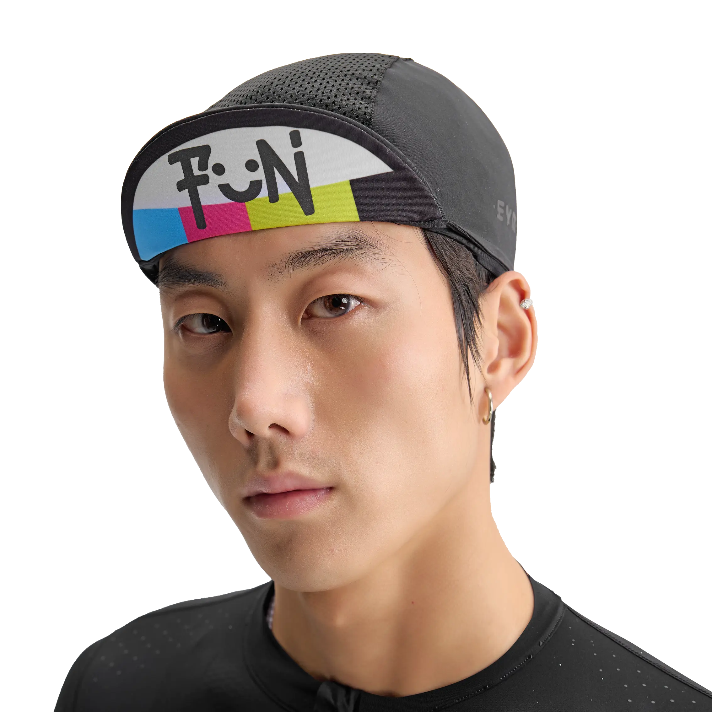EVR Adult Short Brim Cycling Cap - Nylon-Elastane Blend Fabric, Breathable, Quick-Dry, Antibacterial 3D Close-Fit Outdoor Helmet Liner for Male Road Bikers