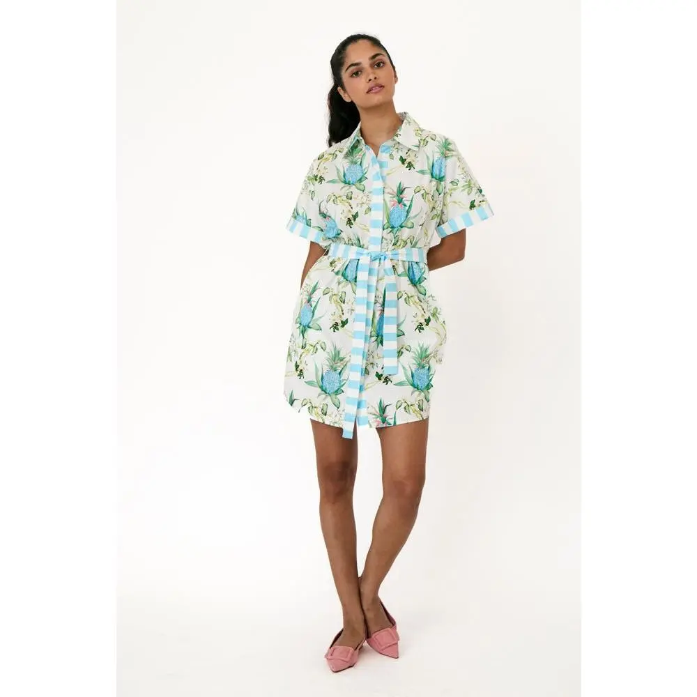 JENNY SHIRTDRESS BLUE PINEAPPLES