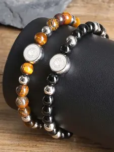 St Benedict Bracelet Set, Adjustable Hole Design, Unisex, Catholic St Benedict Medal Pendant, Handwoven Couple Bracelets, Valentine's Gift, Beaded Bracelets