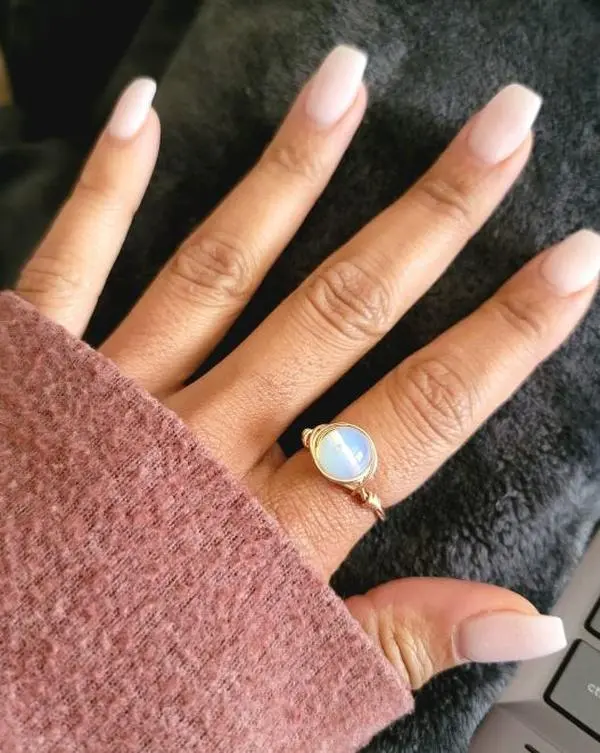 Gold Wire Wrapped Crystal Ring, Handmade Gemstone Jewelry, Birthstone Ring, Boho Jewelry, Healing Crystal Ring, Gift for Her