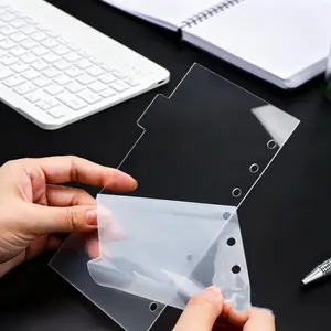 Acrylic Divider Pages for Office, Office Accessories, File Dividers, A7/a5/a6 PVC 6-Hole Binder Index Tabs, Durable Reusable Transparent Inserts, 6 Sheets Handbook Separators