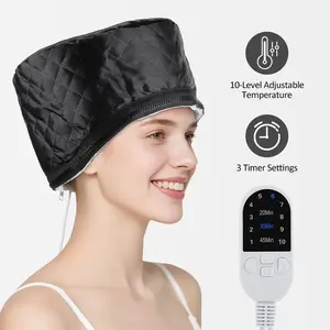 2026 Upgraded Electric Hair Steamer Cap - 10 Level Fast Heating Hair Dryer Bonnet with 3 Timer Settings, Deep Conditioning Thermal Treatment Spa Cap, Adjustable Heat & Size, Professional At-Home Hair Mask Steamer for Women