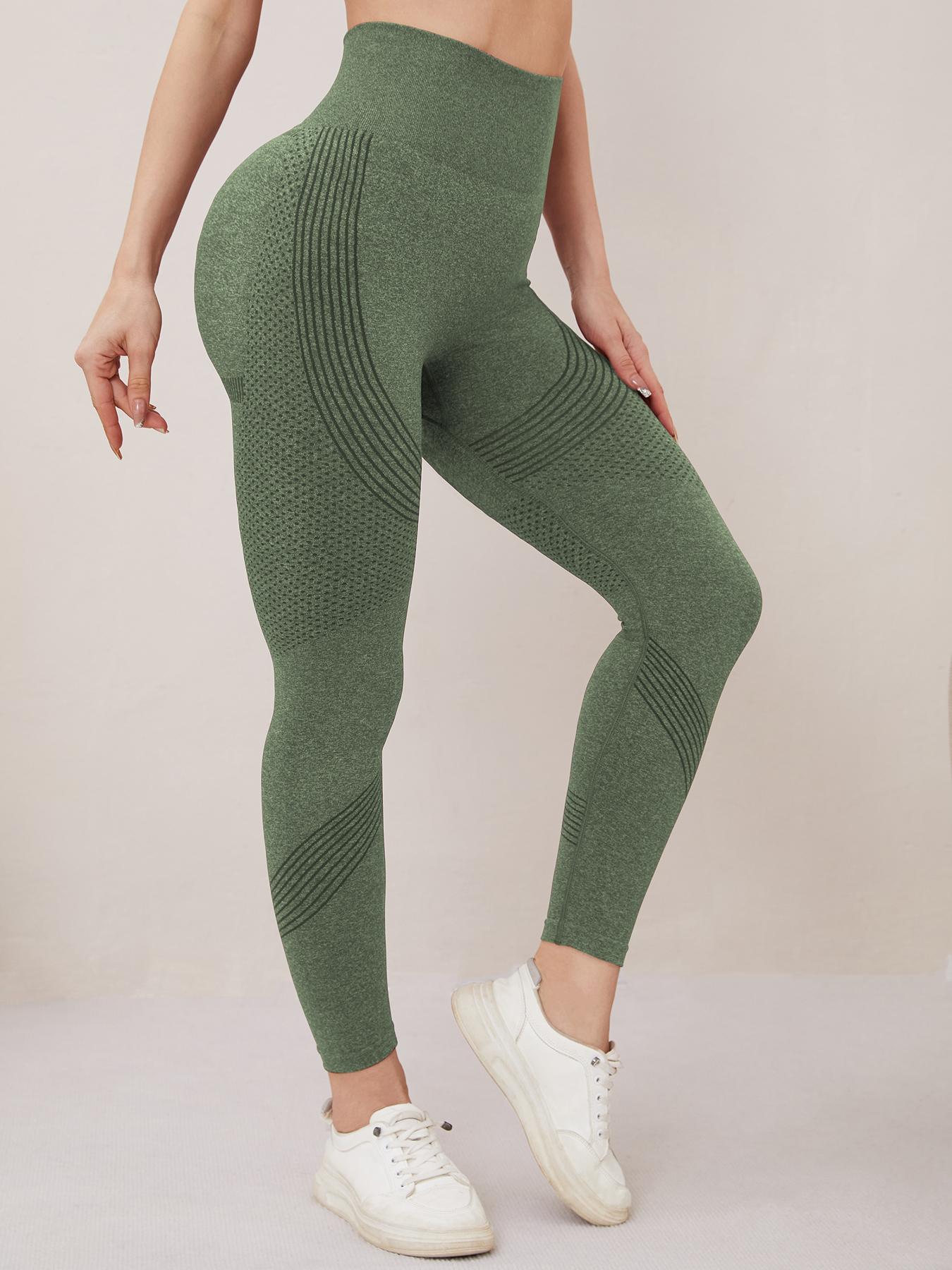 Hijesse Women's high-waisted and figure-enhancing sports pants, with seamless design to prevent fraying, suitable for both yoga and fitness as well as daily outings. Perfect for spring and summer outfits.