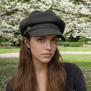 Women's Vintage 8-Panel Beret Hat - Slim-Fitting Foldable Design, Lightweight & Hand Washable, Elegant Soft Cap with Black/White/Pink/Navy Blue/Grey/Brown/Beige - Versatile for Wedding, Winter, Everyday & Formal Events - Non-Stretch Fabric, Structured Fit