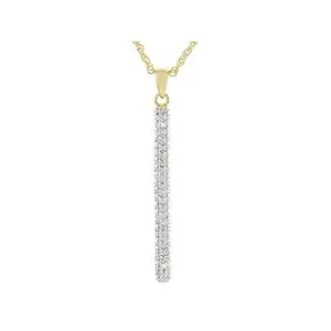 JTV White Diamond Accent 14k Yellow Gold Over Brass Pendant With Rope Chain