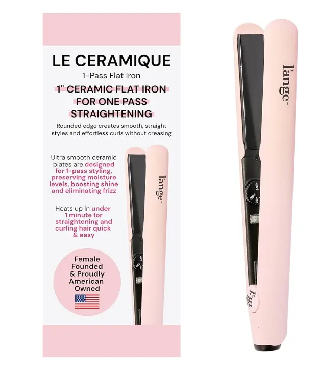 L'ANGE HAIR Le Ceramique 1-Pass Flat Iron Hair Straightener | Fast Heating Ceramic Flat Iron | Best Hot Tools Professional Hair Straightener to Lock in Moisture & Shine | (Blush)