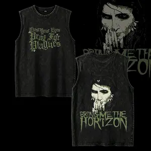 Retro Bring Me The Horizon BMTH Band 2025 Tour Merch, Metal Rock Band Heavyweight Cotton Washed Shirt, Oversize Vintage Tee, Merch for Rock Fans