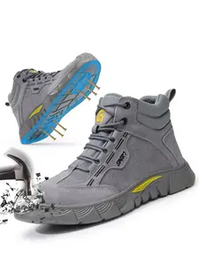 RUMFEN New High-top Steel Toe Work Shoes for Men  - Durable Protection, Advanced Non-Slip Traction - Comfortable & Stylish Sneakers for Daily Work