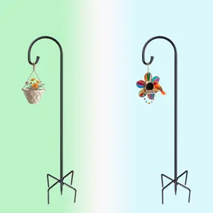 Heavy-Duty Outdoor Shepherd Hook, Strong Load, Tool-Free Assembly, One-Person Install, Multi-Use