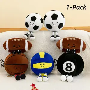 Football & Basketball & Volleyball Design Plush Toy, 1 Count Cute Sports Themed Stuffed Toy, Soft Plush Toy for Boys & Girls