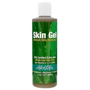 Aloe Life Organic Aloe Skin Gel - 99% Certified Whole Leaf Moisturizer, Gentle, Fragrance-Free Herbal Skincare Treatment with Vitamins C/A/E for Adults' Dry Skin, Head-to-Toe Moisturizing Care, Moisturizers