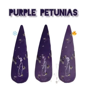 Purple Petunias | Violet to Lavender Color Changing Nail Dip Powder, purple dip powder for nail art, Floral nail dip