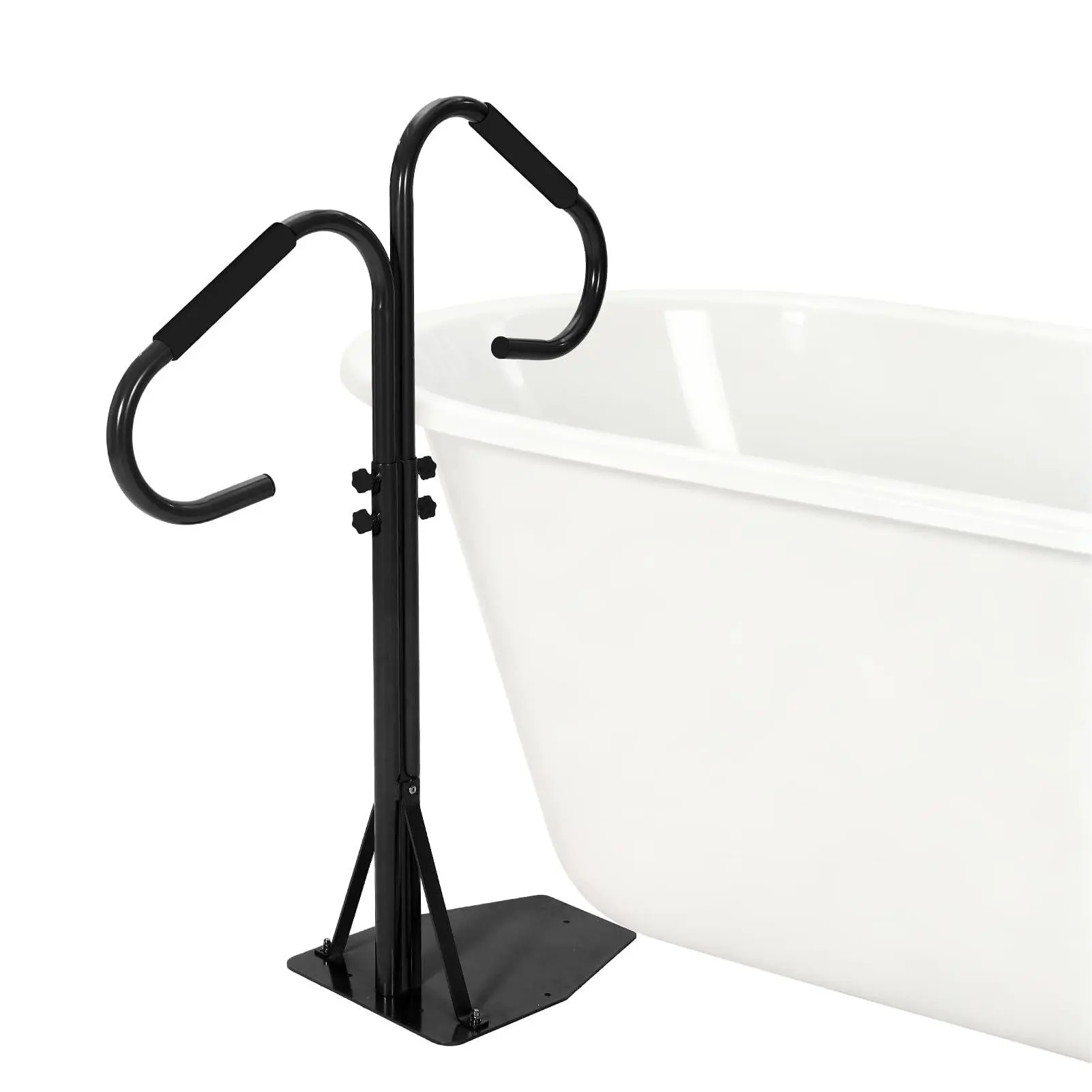 38"-58" 2-Way Hot Tub Handrail,360°Swivel Spa Side Handrail,600LBS Capacity | With Slide Under Mount Base,Adjustable Height Safety Grab Bar, 600LBS Heavy Duty Hot Tub Hand Rail for Indoor/Outdoor Use