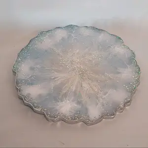 Handmade Resin Circular Jewelry Display Tray