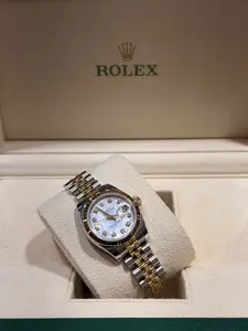 Rolex Datejust 26 mm Mother of Pearl Diamond Dial Jubilee Bracelet Two Tone Watch